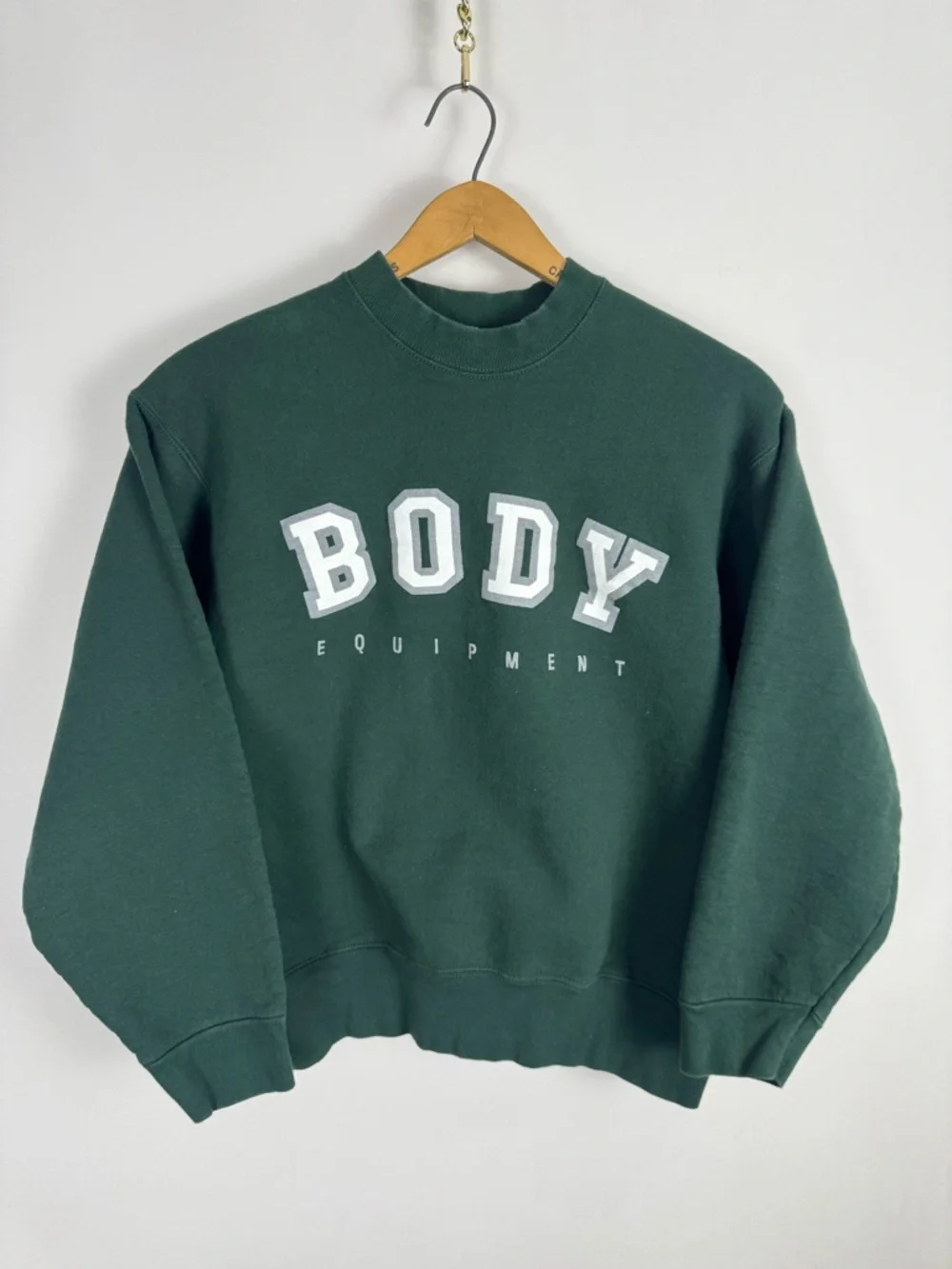 Vintage 90s Pine Green 'BODY Equipment' Crewneck Sweatshirt - Picture 3 of 6